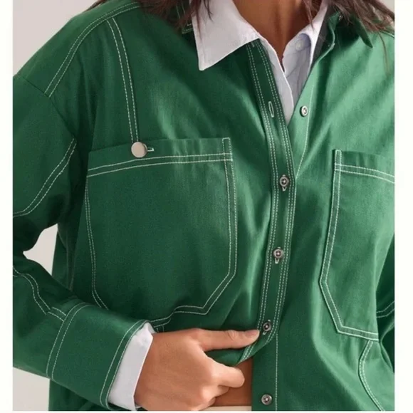 Anthropologie Pilcro Oversized Denim Shirt. Size L. NWT. - Picture 3 of 5